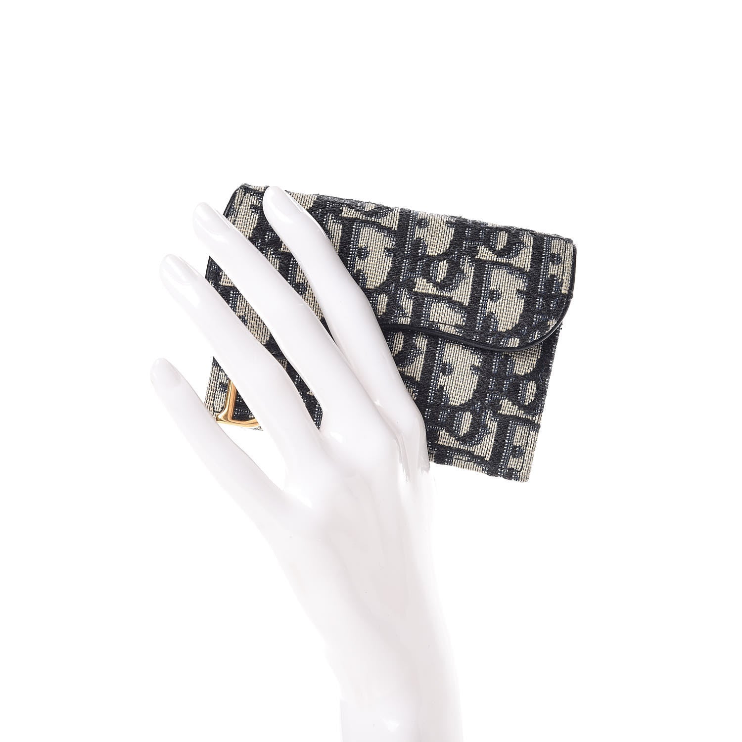 Christian Dior Oblique Saddle Card Holder Blue 2 of 8