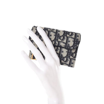 Christian Dior Oblique Saddle Card Holder Blue 2 of 8