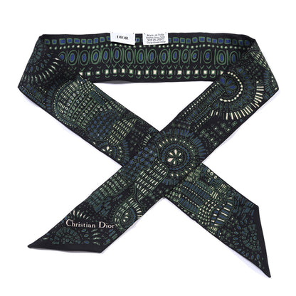 Christian Dior Silk Animals Mitzah Scarf Green 1 of 3