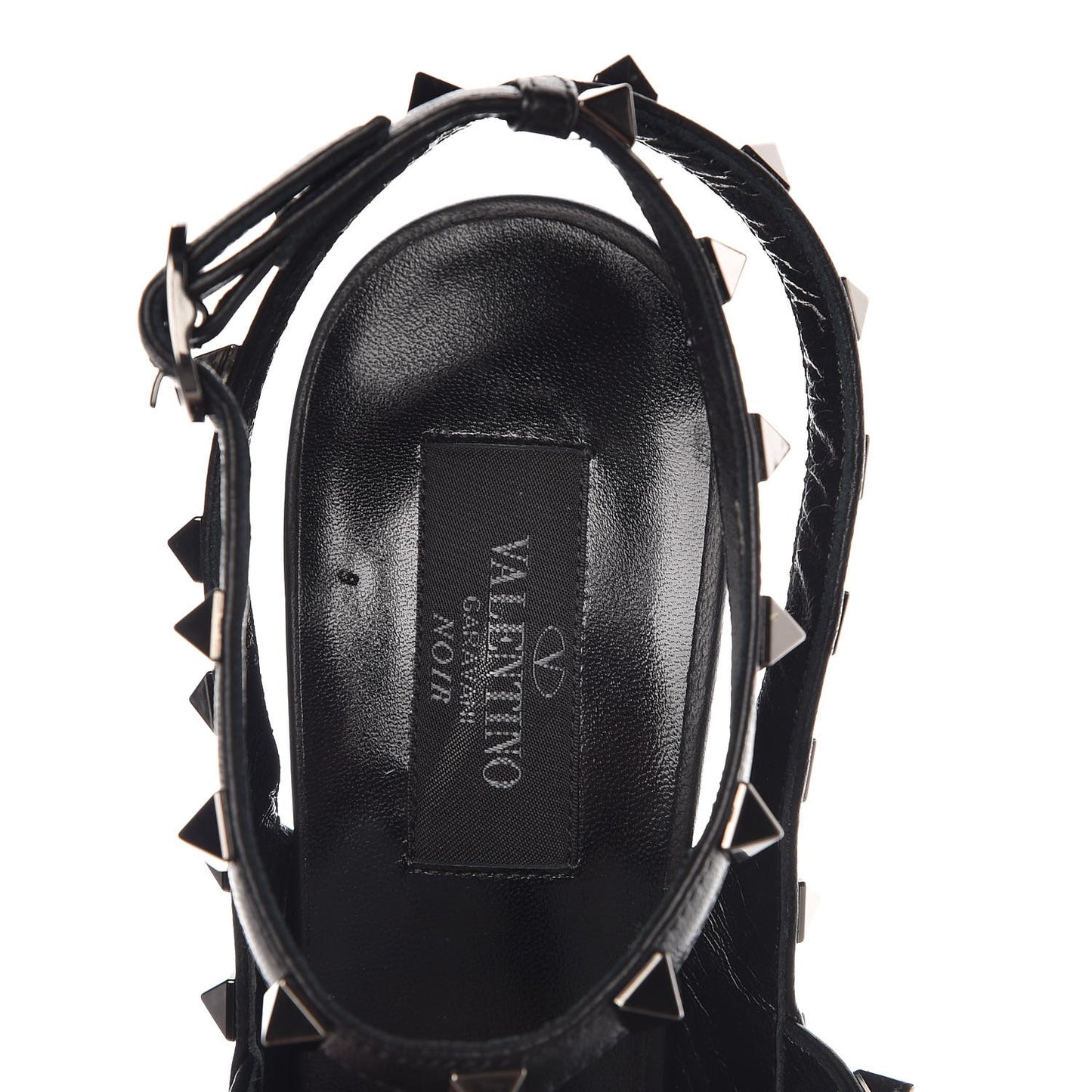 Nappa Rockstud Ankle Strap Pumps 40.5 Black