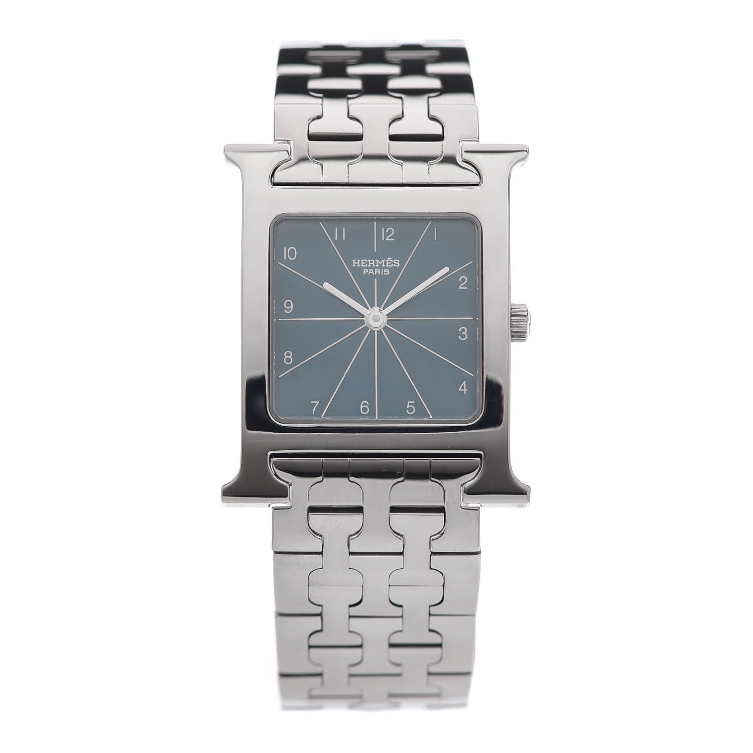 Hermes Stainless Steel 26mm Heure H Hour Quartz Watch Blue 1 of 5