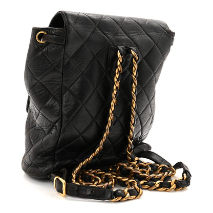 Chanel Lambskin Quilted Drawstring Backpack Black 4 of 23