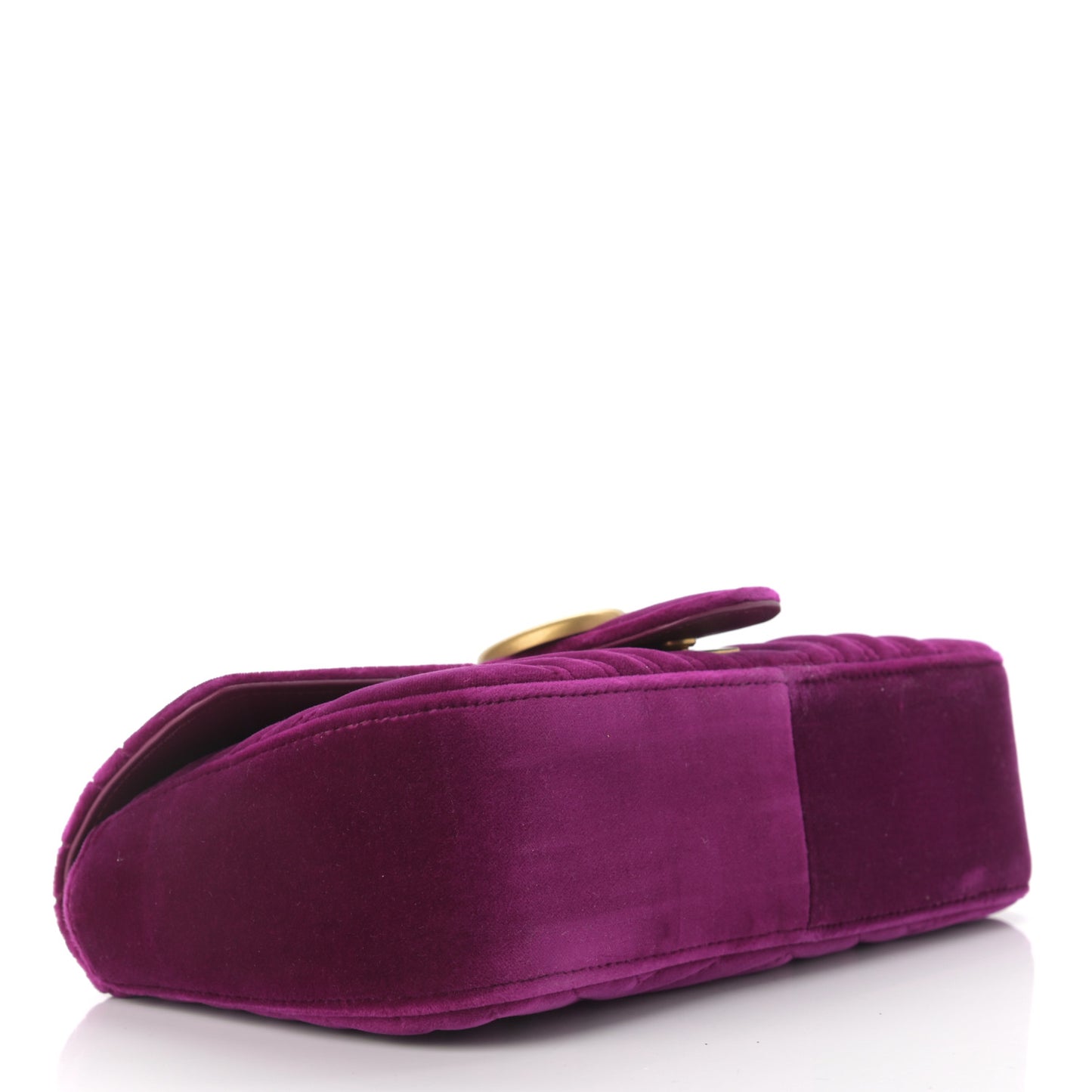 Velvet Matelasse Small GG Marmont Shoulder Bag Fuchsia Violet Cyclamen