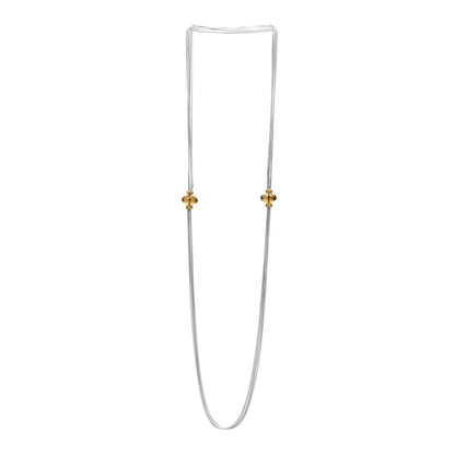David Yurman Sterling Silver 18K Yellow Gold Smoky Quartz Yellow Sapphire Candy 5 Strand Necklace 2 of 3