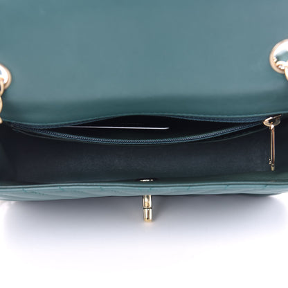 Chanel Lambskin Chevron Quilted Medium Single Flap Green 4 of 8