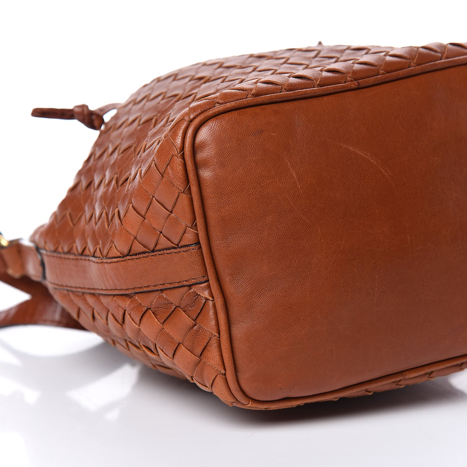 Bottega Veneta Nappa Intrecciato Drawstring Bucket Bag Tan 5 of 19