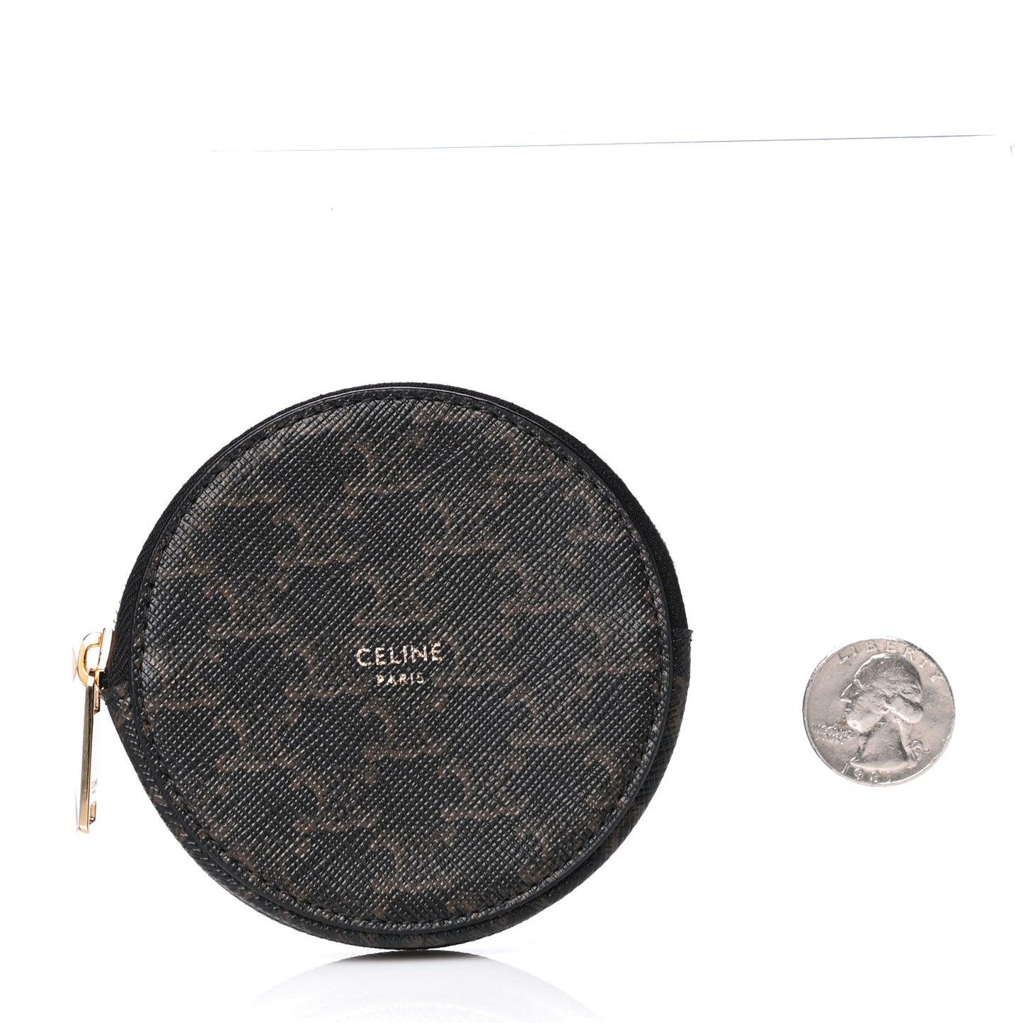 Triomphe Canvas Round Zip Coin Purse