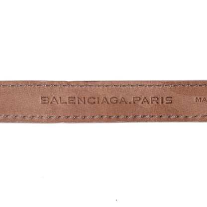 Balenciaga Agneau Classic Silver Hardware Croco Double Tour Bracelet Bois De Rose 3 of 8