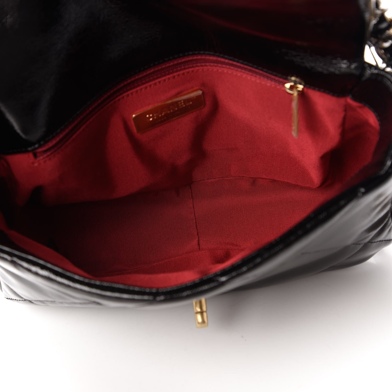 Chanel Shiny Crumpled Calfskin Quilted Medium Chanel 19 Flap Black 5 of 11