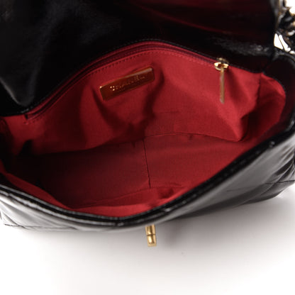 Chanel Shiny Crumpled Calfskin Quilted Medium Chanel 19 Flap Black 5 of 11