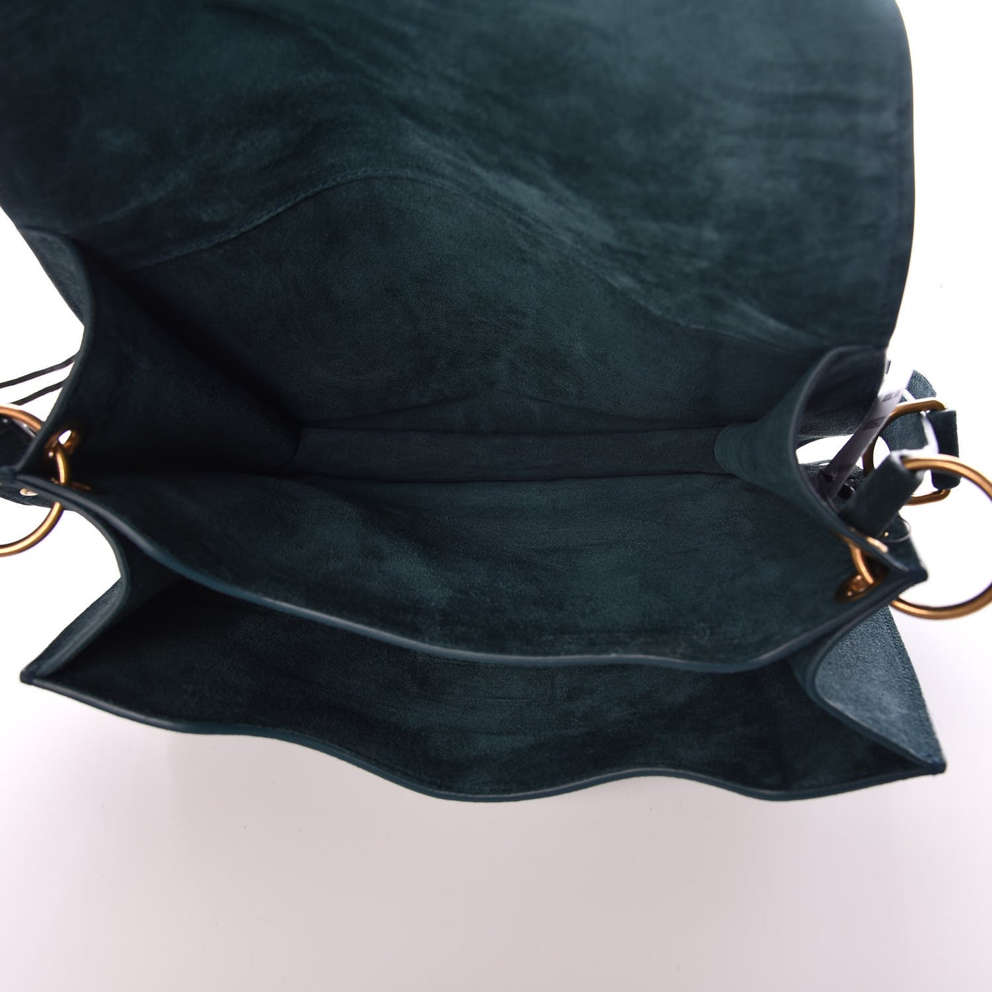 Suede Amalia Flap Shoulder Bag Dark Turquoise