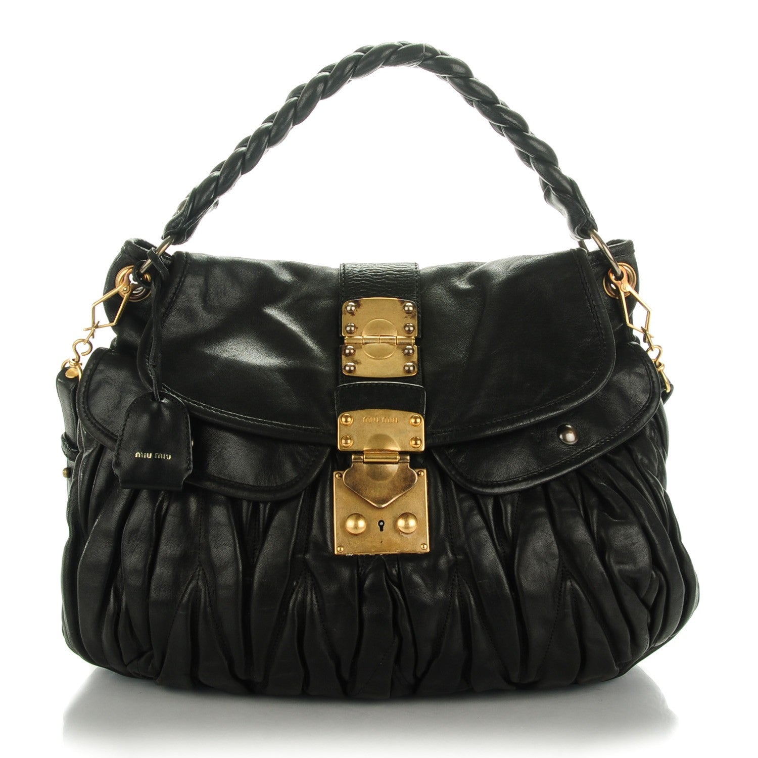 Miu Miu Nappa Matelasse Coffer Hobo Black 1 of 10