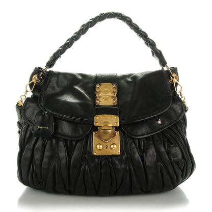 Miu Miu Nappa Matelasse Coffer Hobo Black 1 of 10