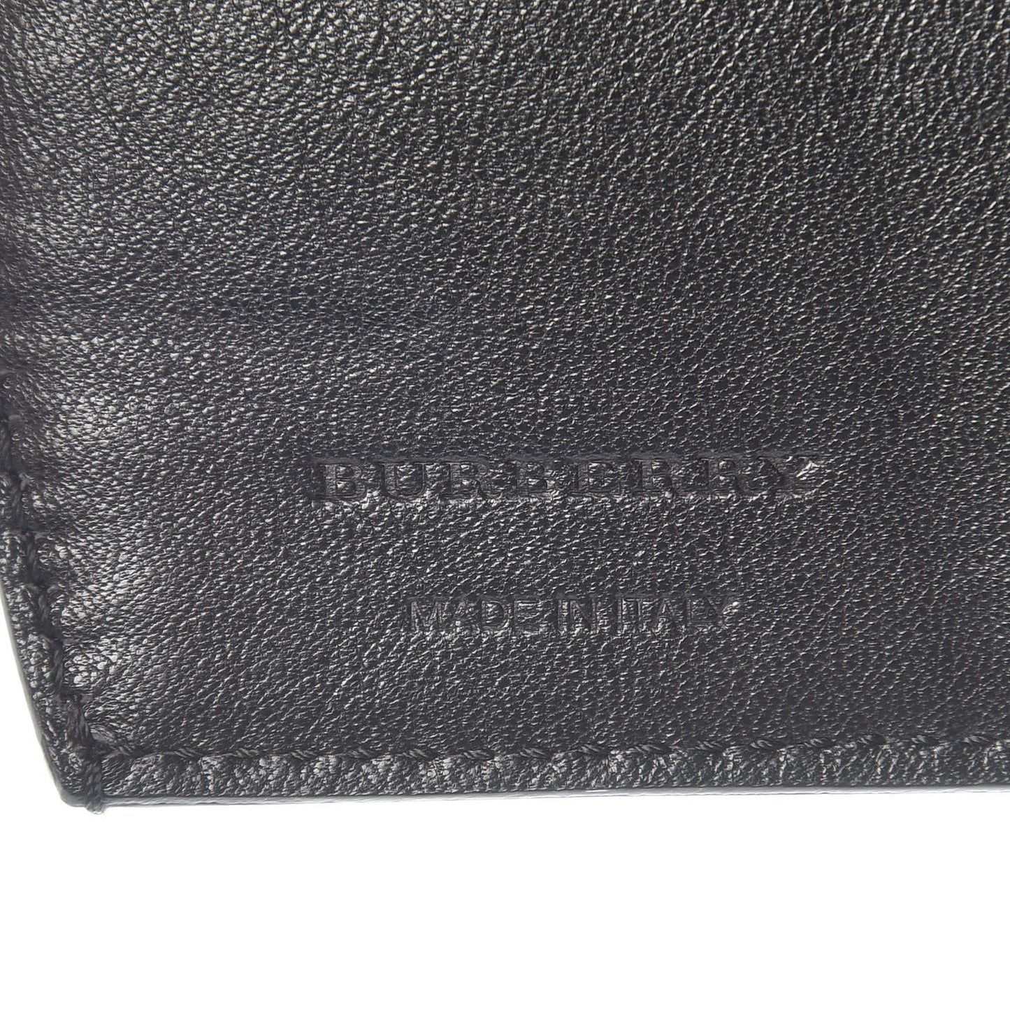 Grainy Calfskin House Check Wellington Wallet Mahogany Black