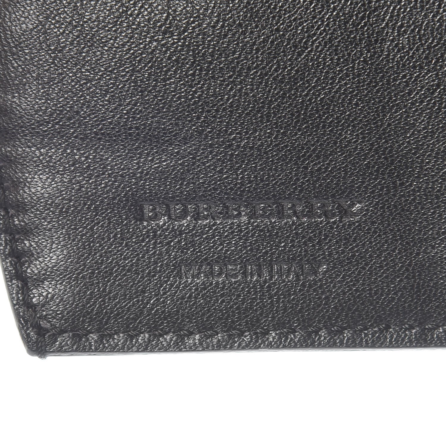 Burberry Grainy Calfskin House Check Wellington Wallet Mahogany Black 7 of 7
