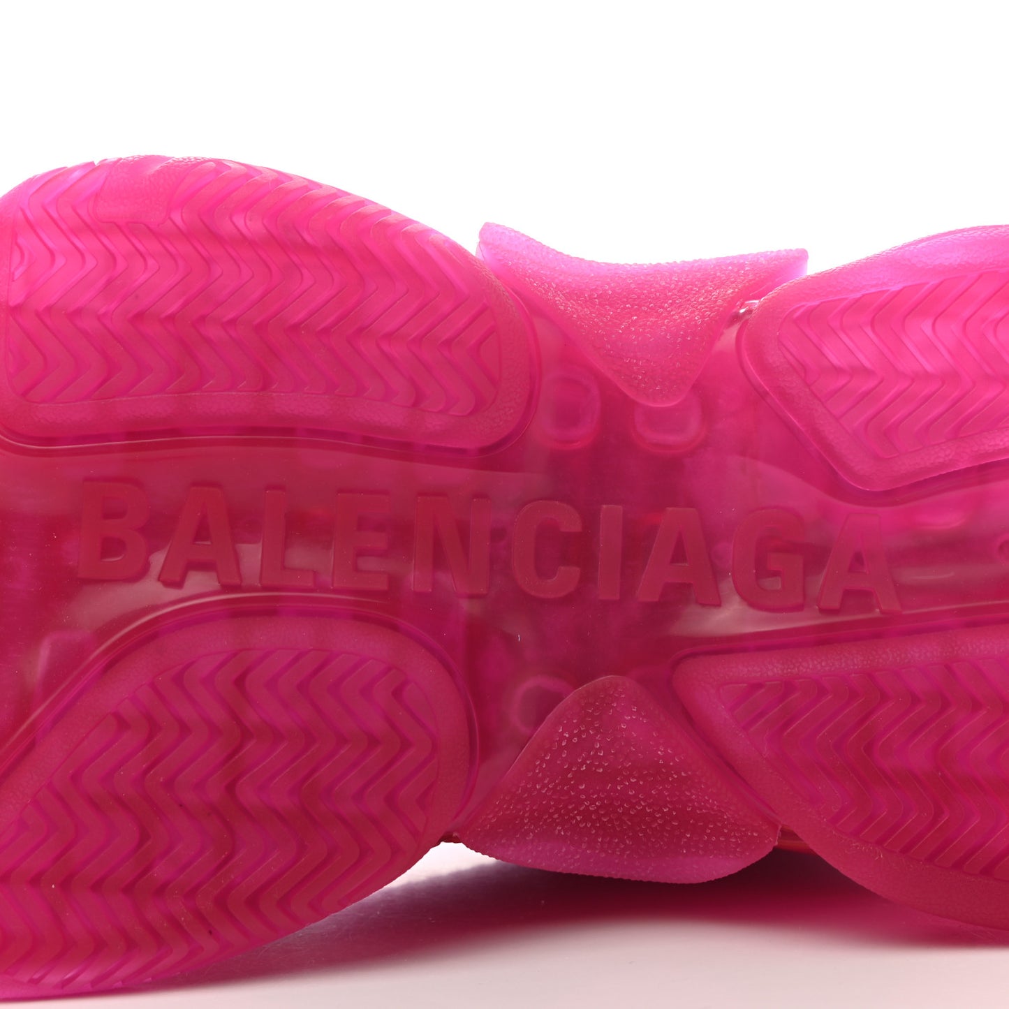 Fabric Mesh Clear Sole Fluo Womens Triple S Sneakers 40 Pink