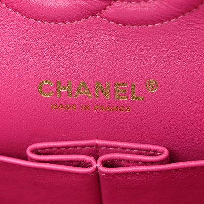 Chanel Lambskin Chevron Quilted Medium Double Flap Pink 6 of 10