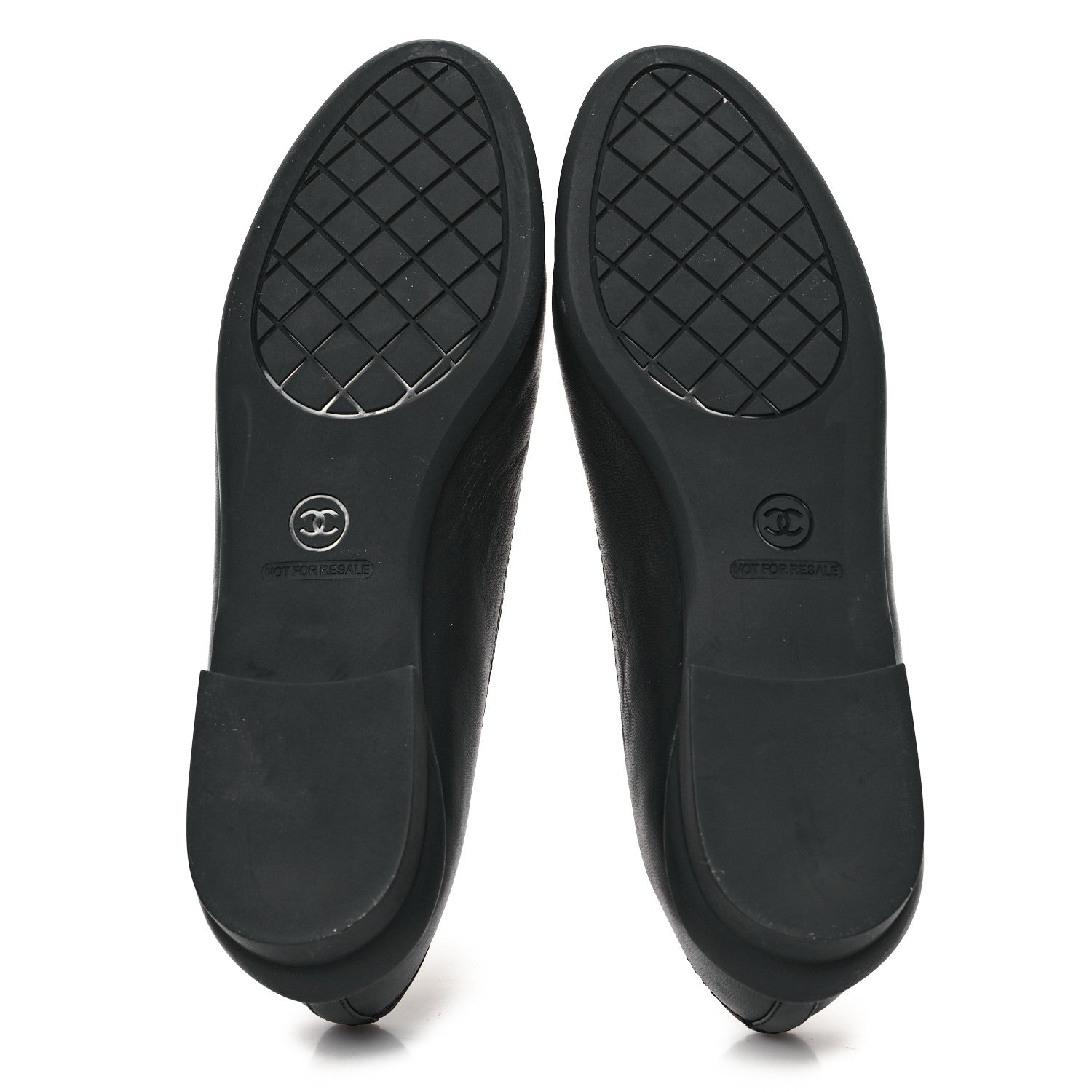 Chanel Lambskin Cap Toe CC Uniform Ballerina Flats 38.5 Black 6 of 10