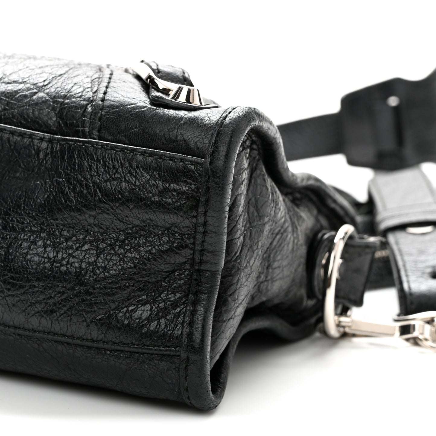 Agneau Classic Silver Hardware Mini City Black