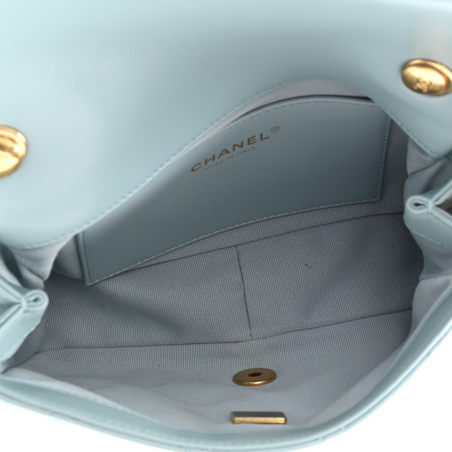 Lambskin Quilted Mini Flap Light Blue