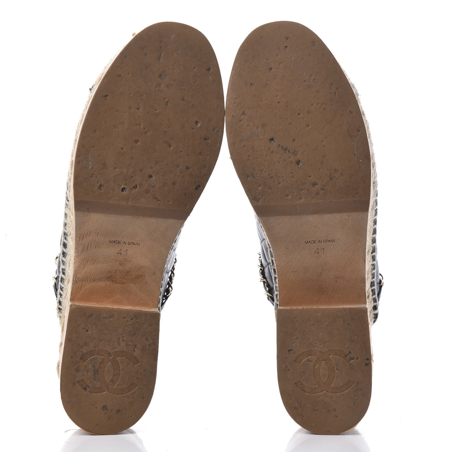 Chanel Calfskin Quilted Cork Cap Toe CC Clogs 41 Black 6 of 10