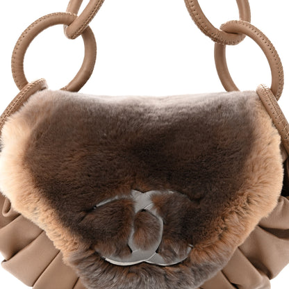 Chanel Lapin Rabbit Fur Lambskin Pleated CC Flap Bag Beige 8 of 11