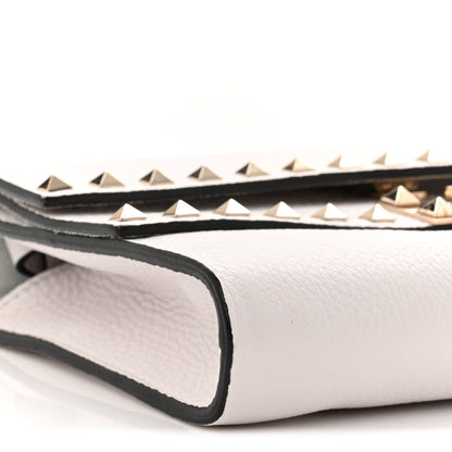 Valentino Garavani Grainy Calfskin Rockstud Double Flap Crossbody Bag Ivory 8 of 9