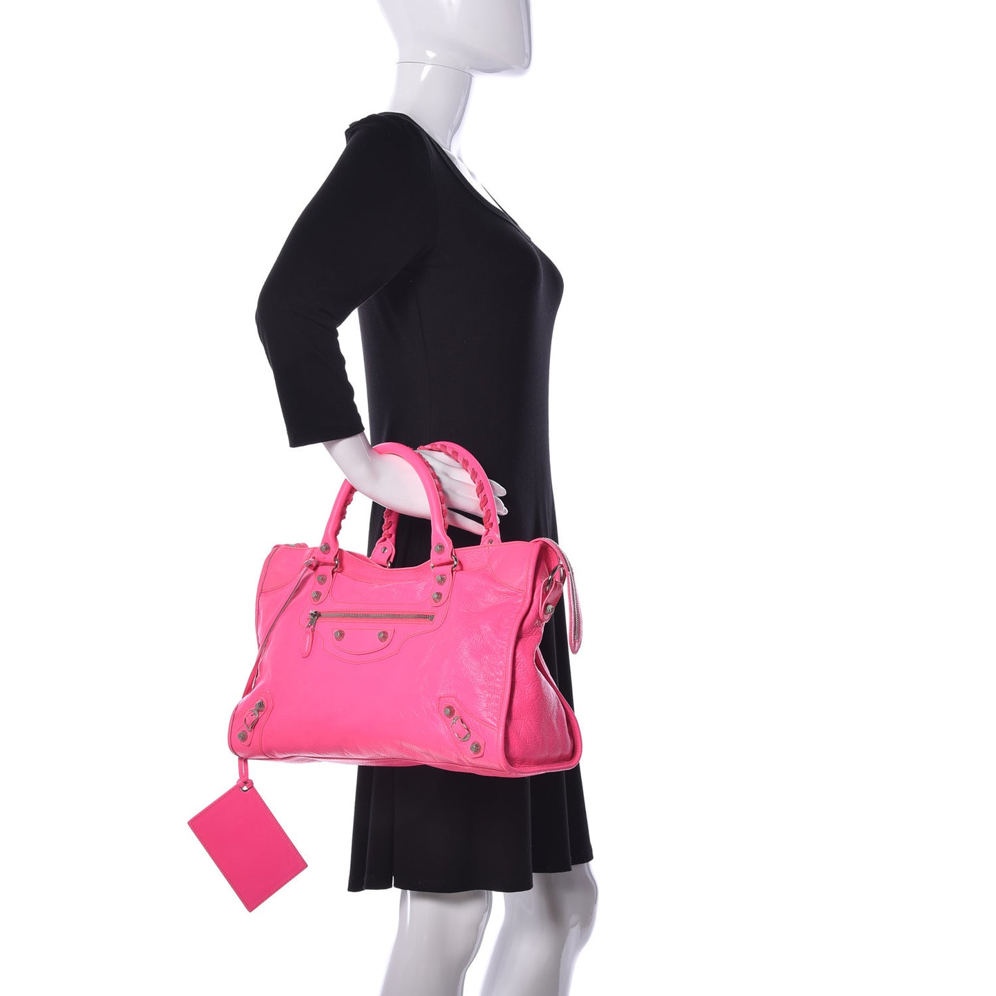 Agneau Giant 12 Silver Hardware City Rose Fluo