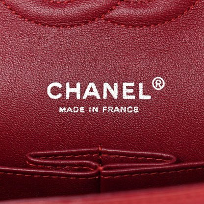 Chanel Patent Calfskin Quilted Medium Double Flap Dark Red 6 of 14