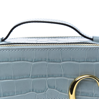 Chloe Calfskin Crocodile Embossed Mini C Vanity Bag Faded Blue 9 of 9