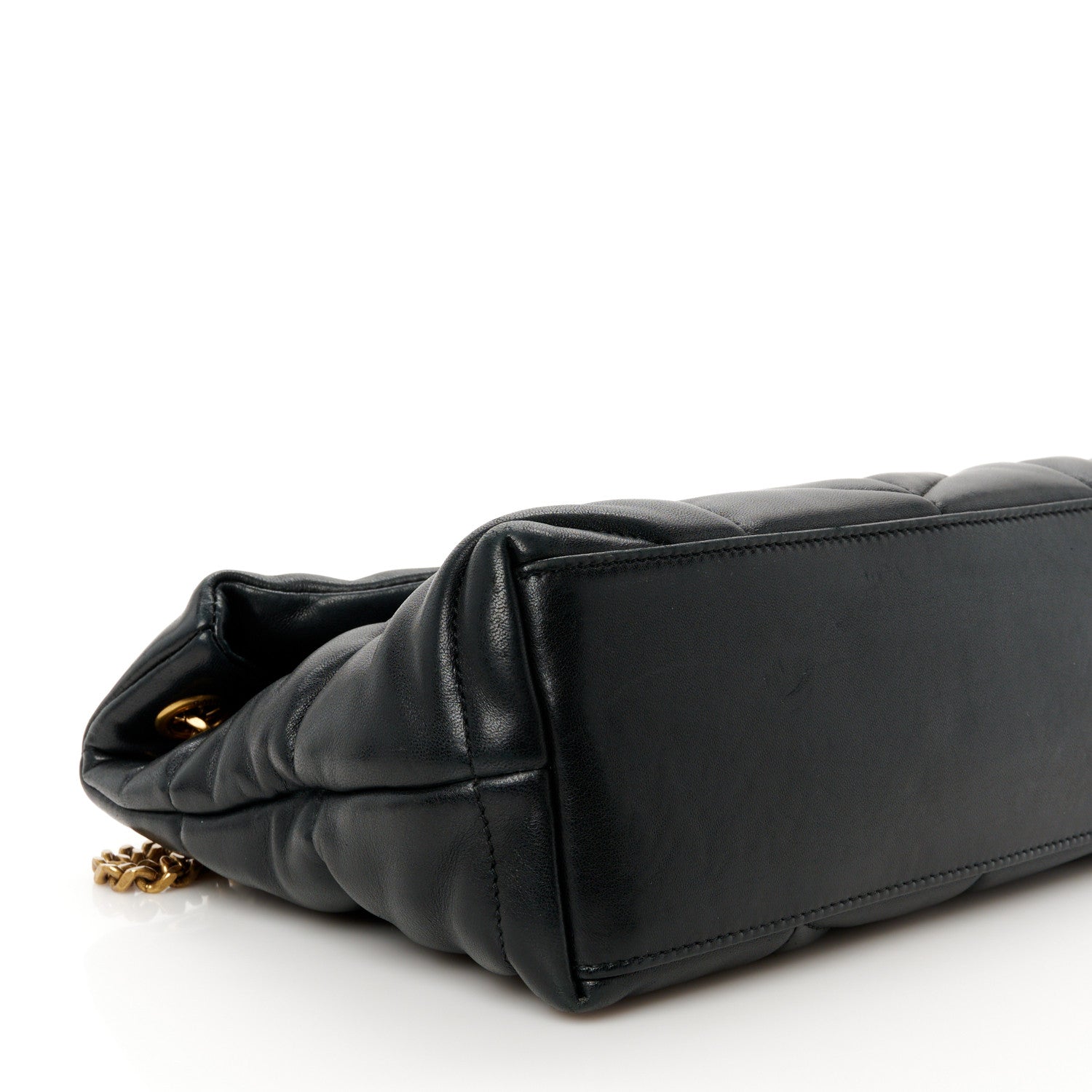 Saint Laurent Lambskin Quilted Small Loulou Puffer Monogram Chain Satchel Black 10 of 11