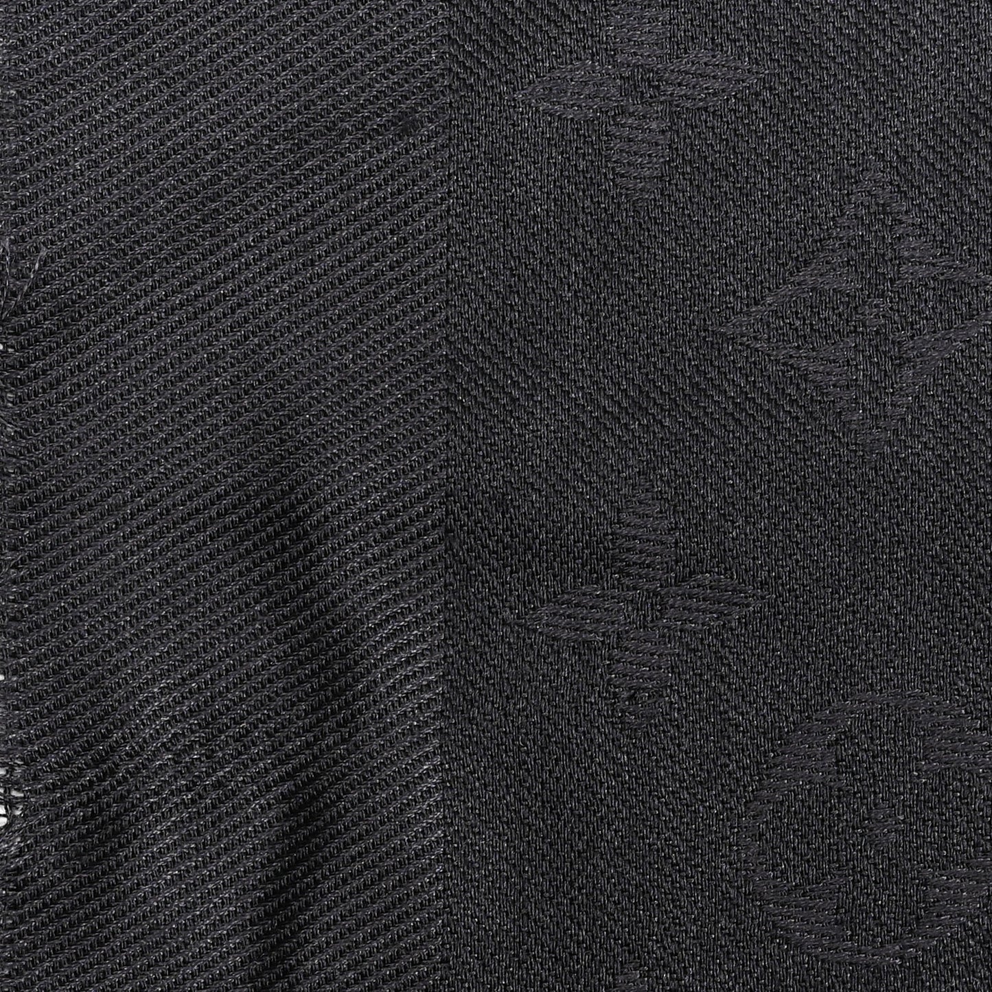 Silk Lurex Wool Monogram Shine Shawl Black