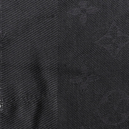 Louis Vuitton Silk Lurex Wool Monogram Shine Shawl Black 5 of 5