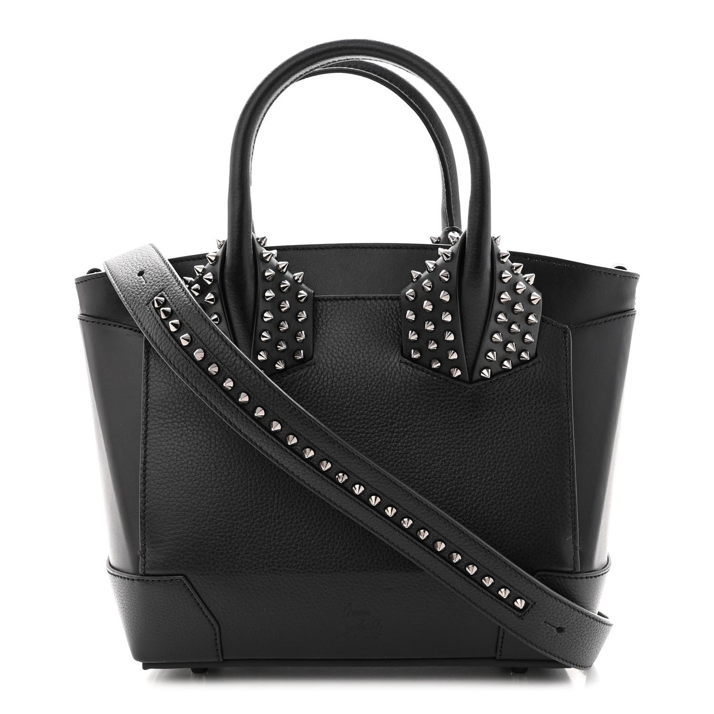 Grained Calfskin Spike Small Eloise Tote Black