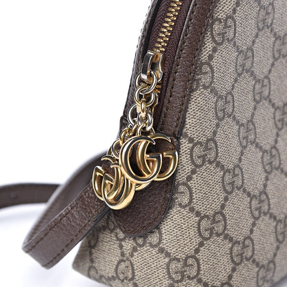 Gucci GG Supreme Monogram Textured Dollar Calfskin Web Small Ophidia Dome Shoulder Bag Beige Ebony New Acero 15 of 16