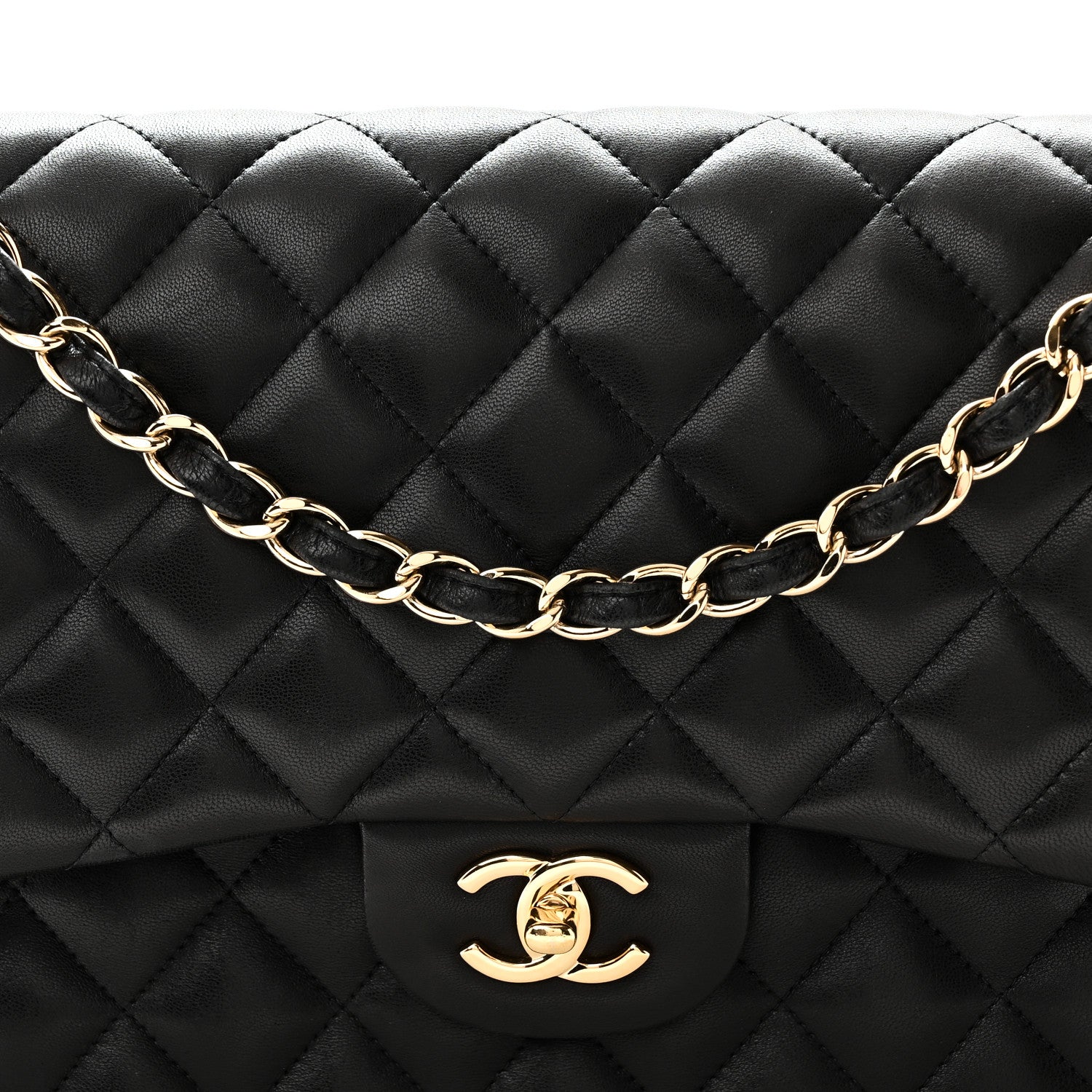 Chanel Lambskin Quilted Jumbo Double Flap Black 8 of 10