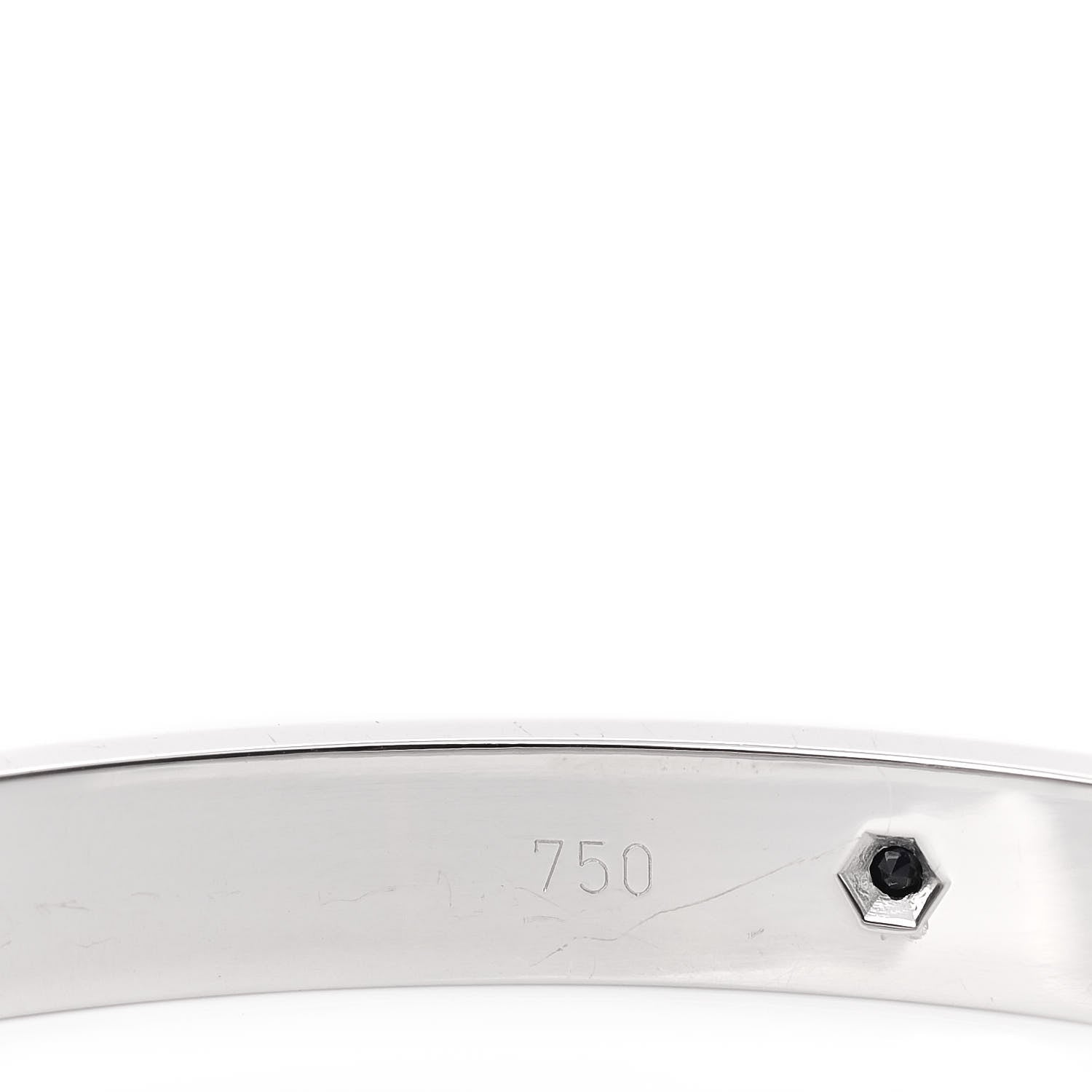 Cartier 18K White Gold 4 Black Sapphire LOVE Bracelet 16 5 of 6