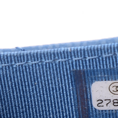 Chanel Caviar Chevron Quilted Card Holder Blue 8 of 9