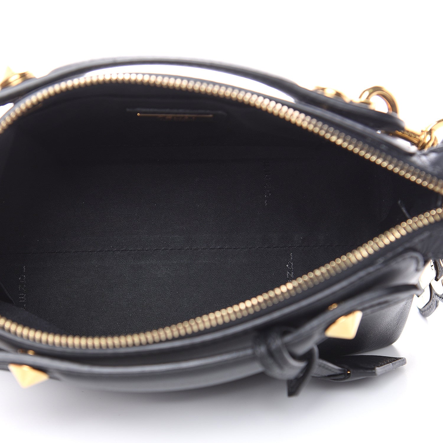 Fendi Vitello Dolce Chain Tail Gold Edition Mini By The Way Boston Bag Black Vintage Gold 6 of 10
