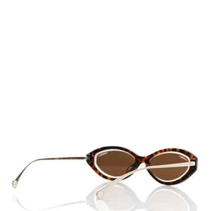 Chanel Acetate Metal Oval Sunglasses 5424-A Brown 4 of 8