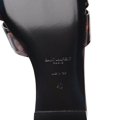Saint Laurent Patent Calfskin Nu Pied 05 Slide Sandals 40 Tortoise 7 of 8