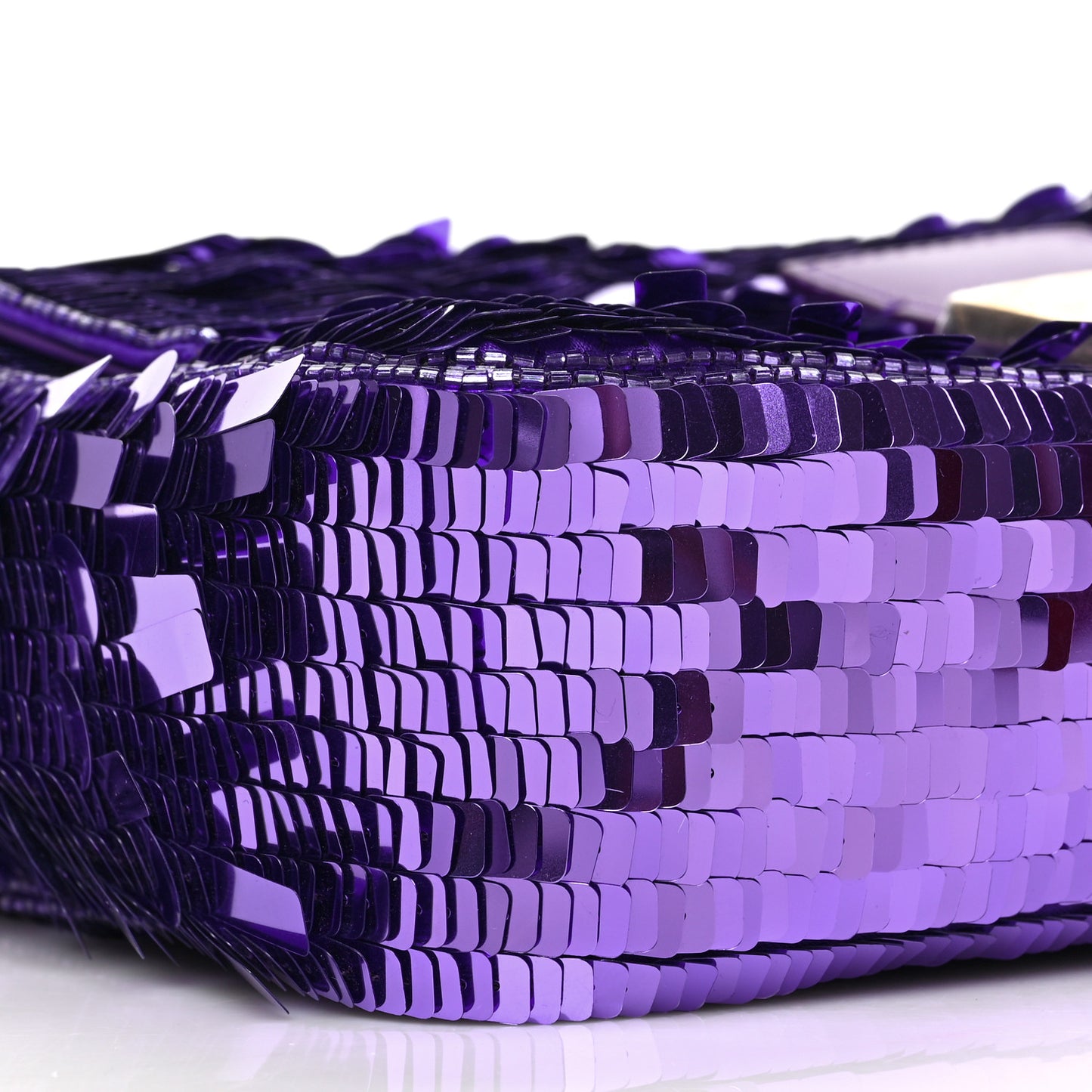 Sequin Paillettes Shiny Nappa Sex and the City Baguette Viola Purple Rain