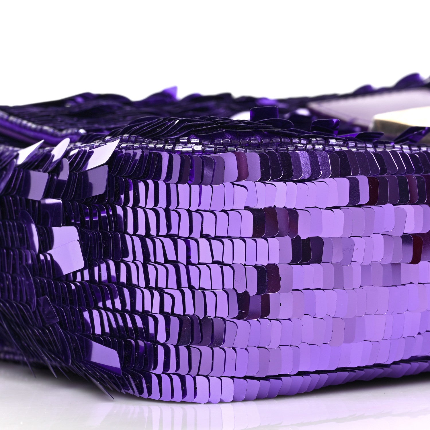 Fendi Sequin Paillettes Shiny Nappa Sex and the City Baguette Viola Purple Rain 5 of 8