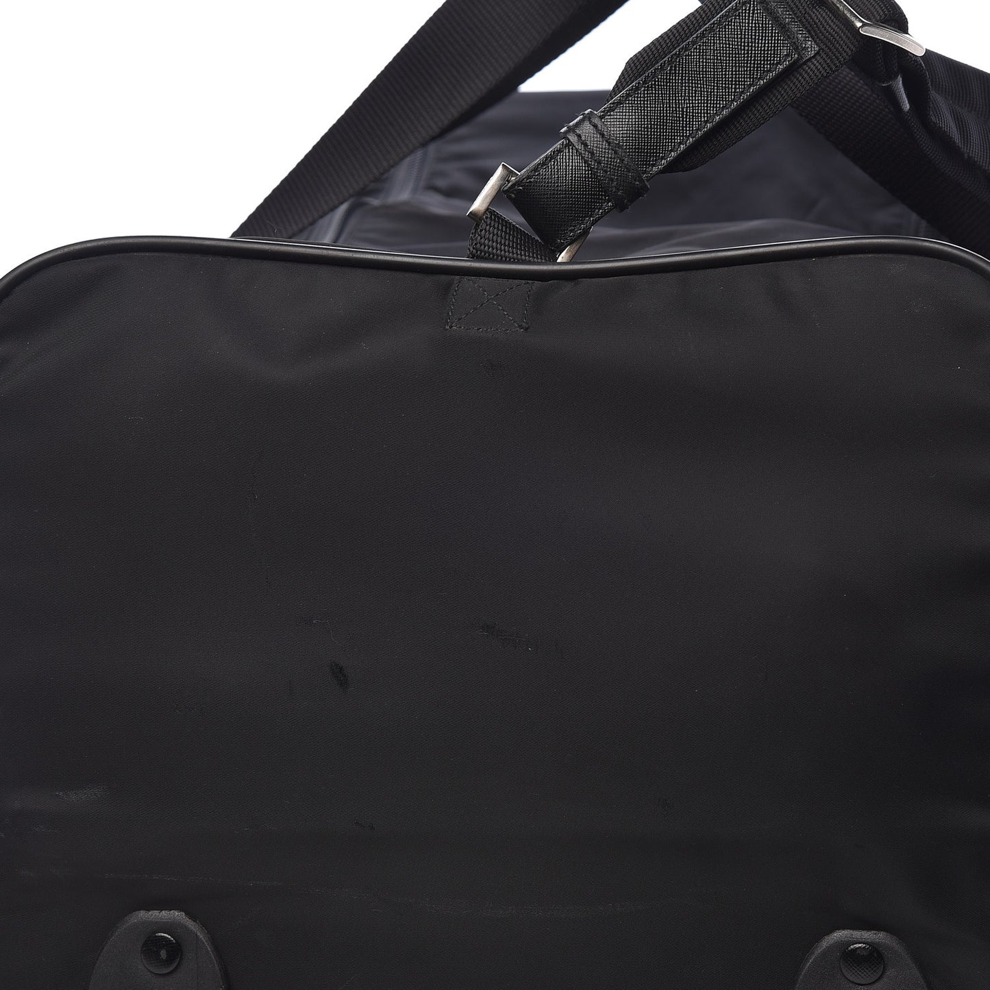 Tessuto Nylon Saffiano Rolling Duffle Black