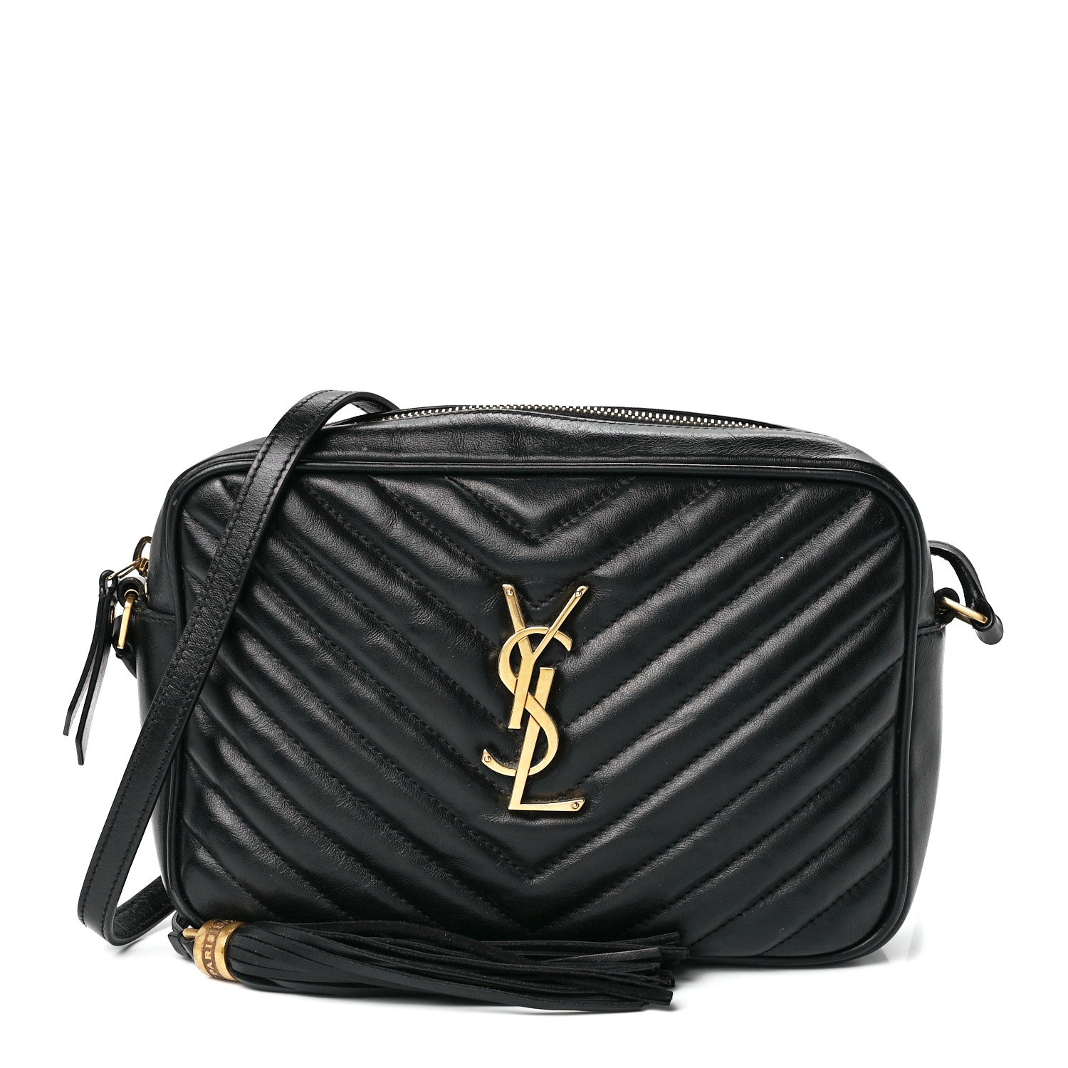 Saint Laurent Calfskin Matelasse Monogram Lou Camera Bag Black 1 of 11
