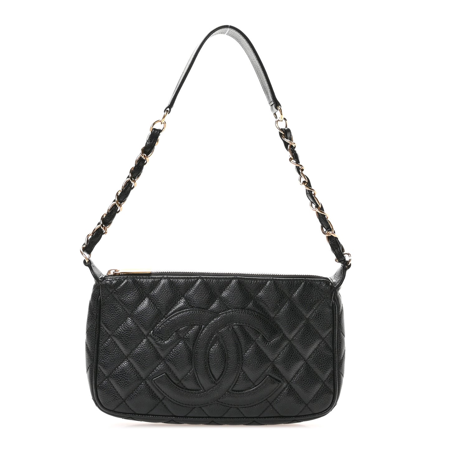 Caviar Quilted Timeless CC Shoulder Bag Black
