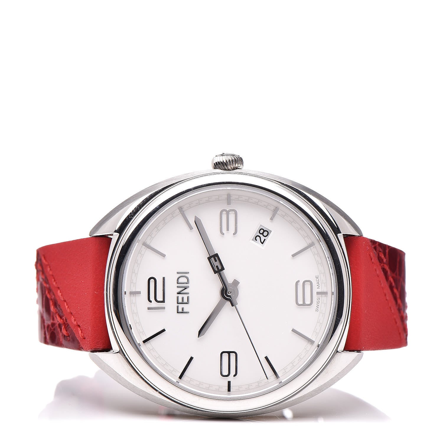 Fendi Stainless Steel Calfskin 34mm Momento Date Quartz Watch 3 of 8