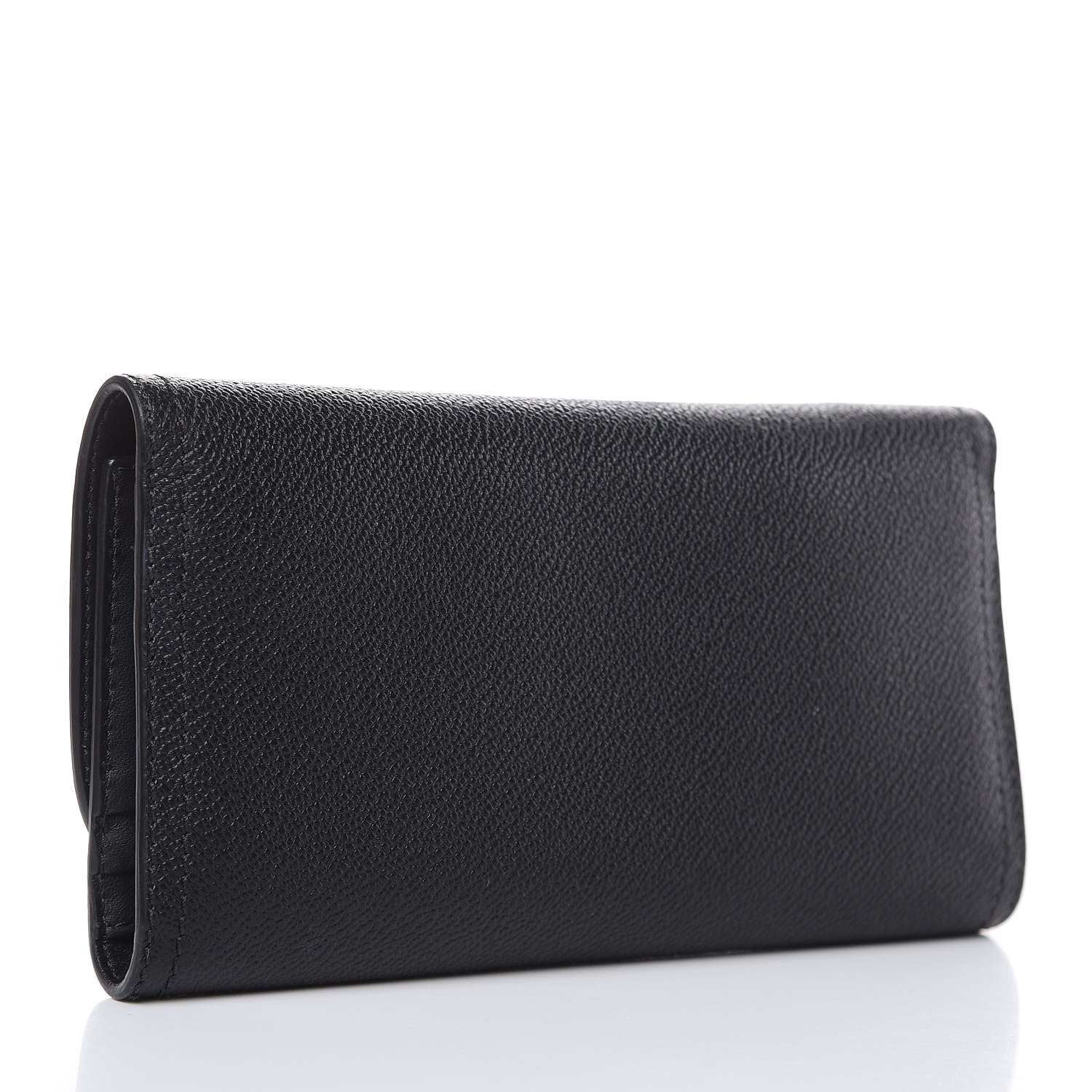 Burberry Grainy Calfskin Ashton Continental Flap Wallet Black 3 of 9
