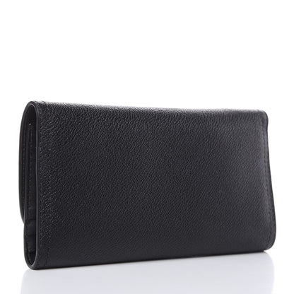 Burberry Grainy Calfskin Ashton Continental Flap Wallet Black 3 of 9