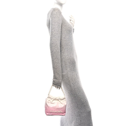 Chanel Patent Gradient Calfskin Quilted Mini Chanel 22 White Light Pink 2 of 10